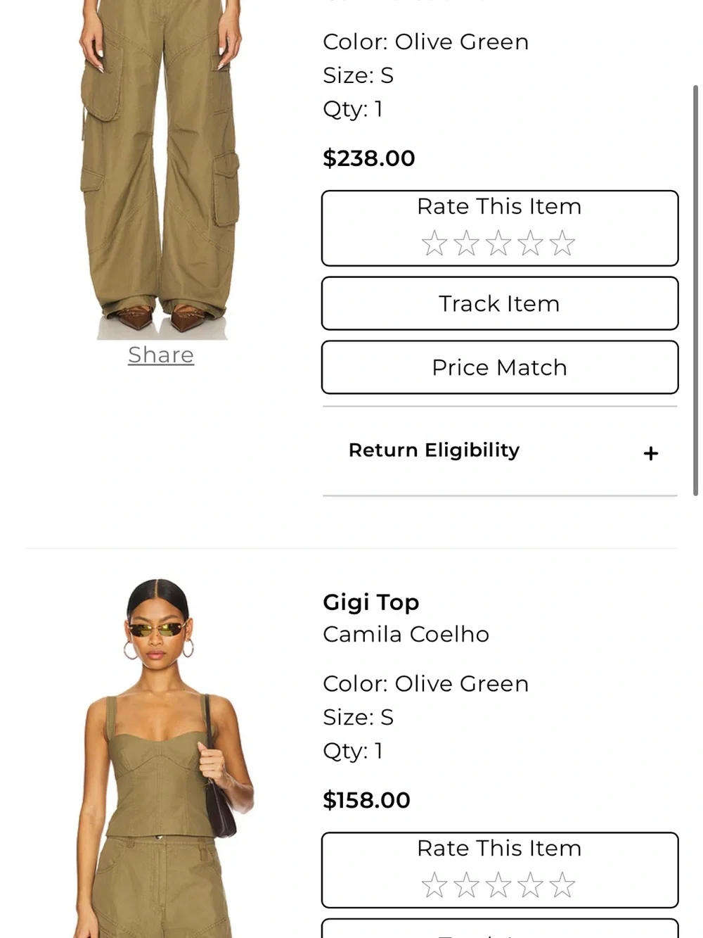 Camila Coelho Gigi Pant in Olive Green - Small